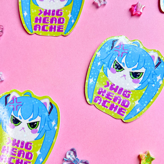 wig headache sticker