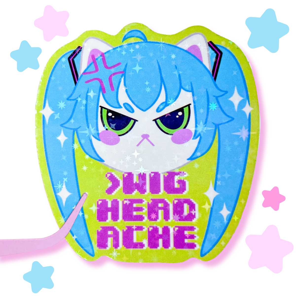 wig headache sticker