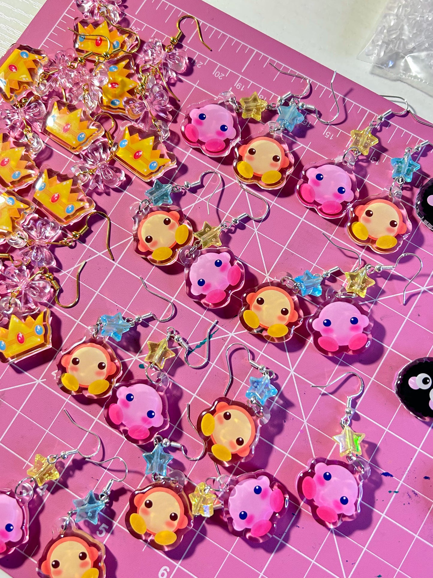 kirby + waddle dee earrings