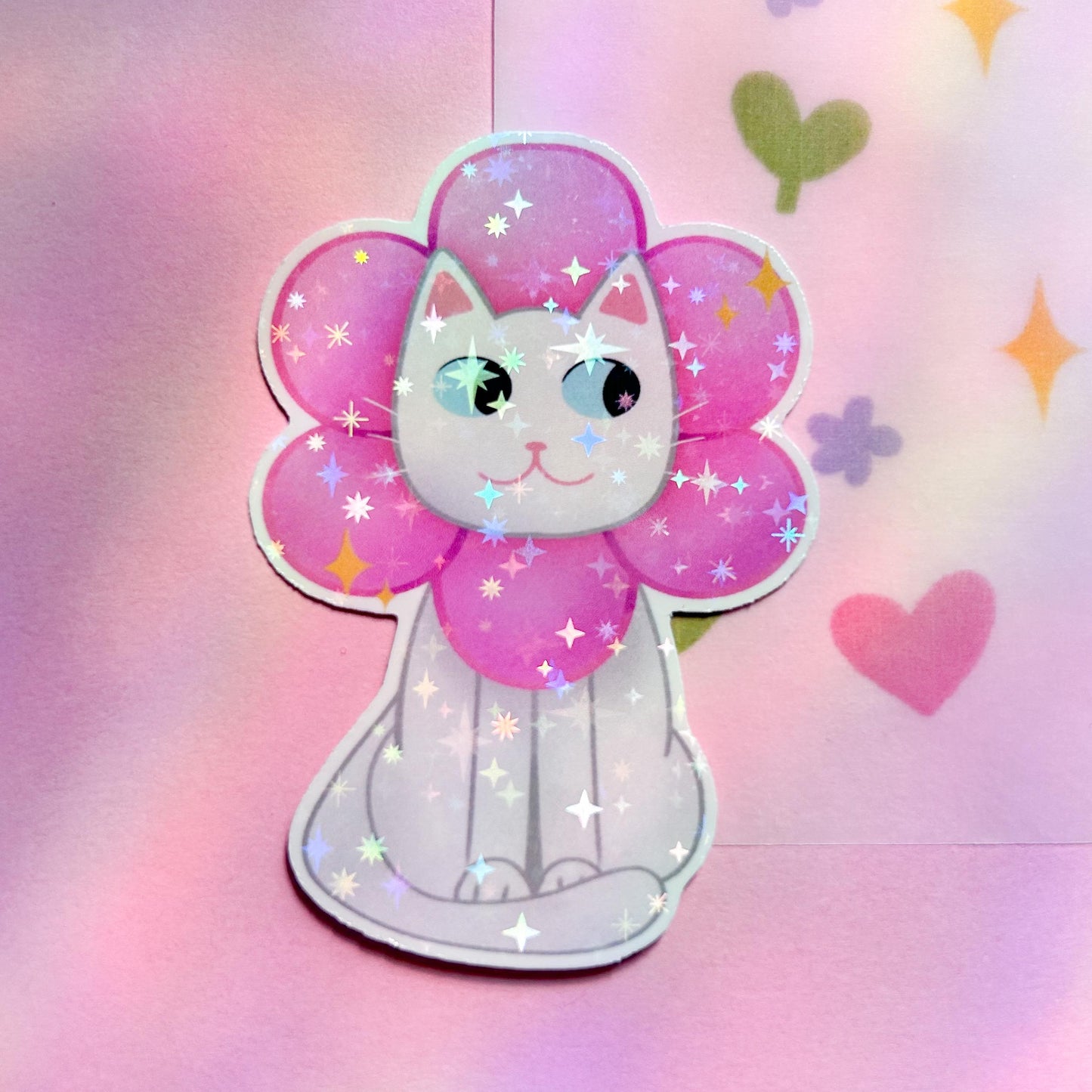 flower kitty sticker bundle