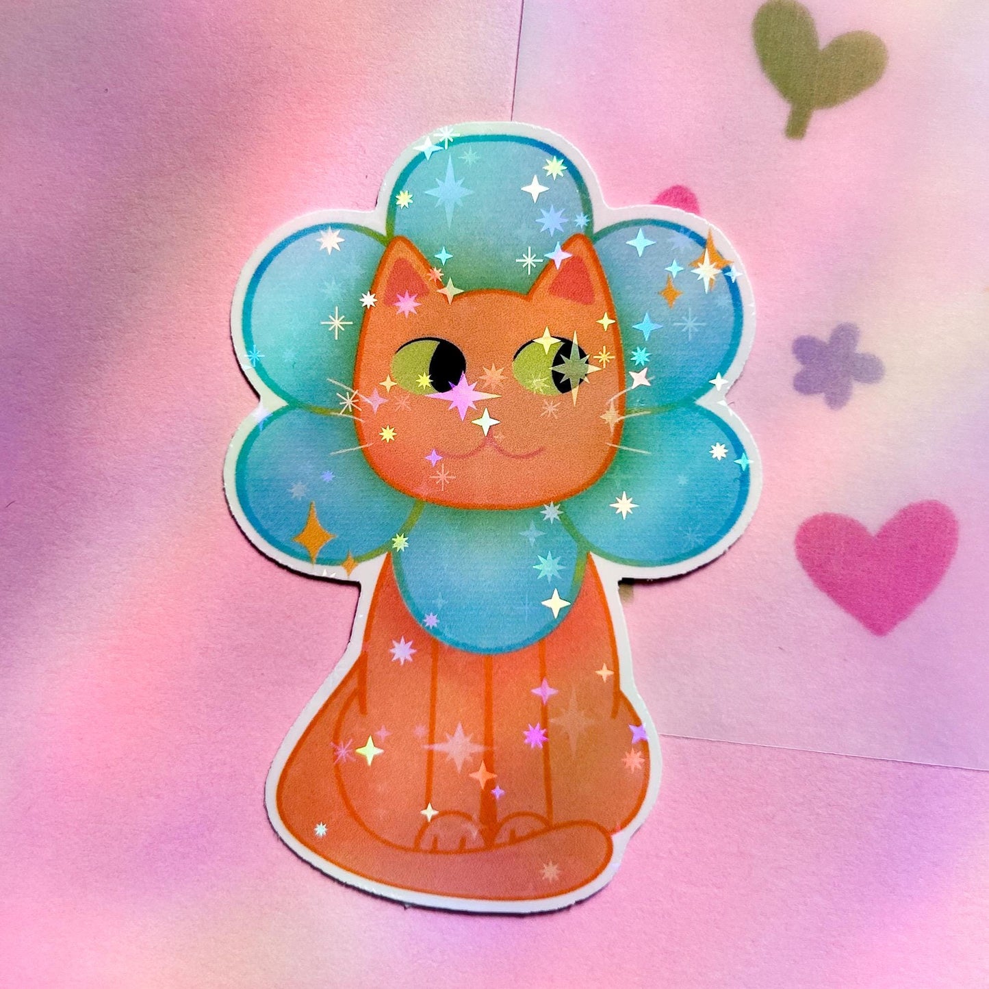 flower kitty sticker bundle
