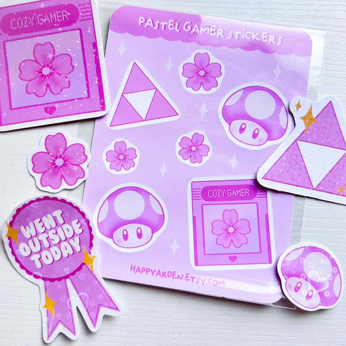 pastel gamer sticker sheet