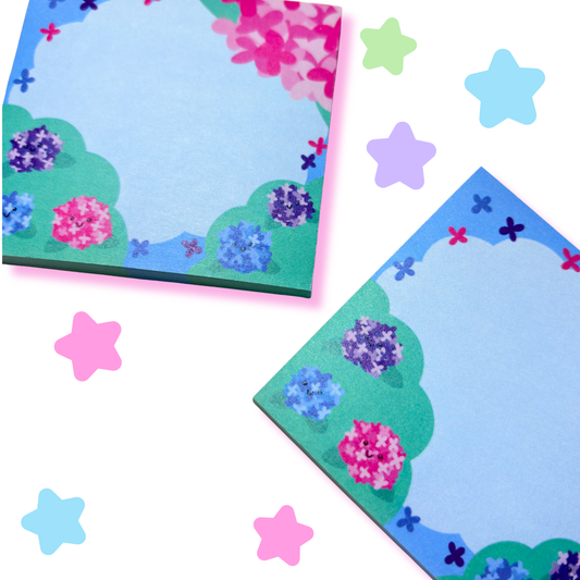 hydrangea sticky notes