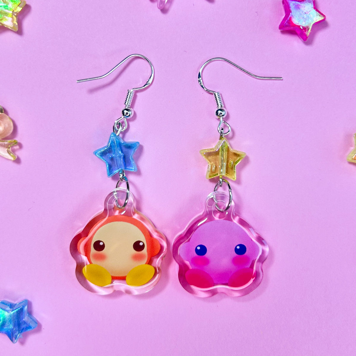 kirby + waddle dee earrings