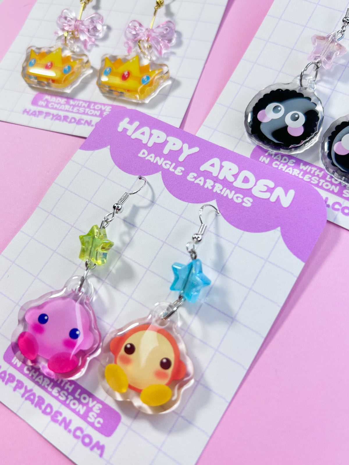 kirby + waddle dee earrings