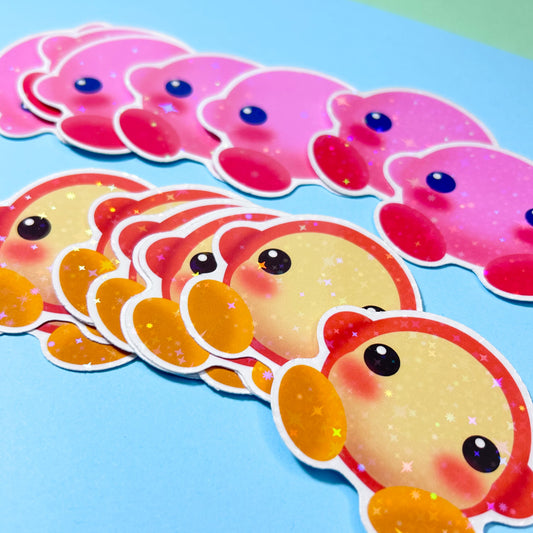 kirby + waddle dee stickers