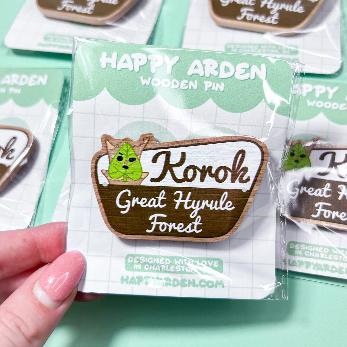 korok sign wooden pin