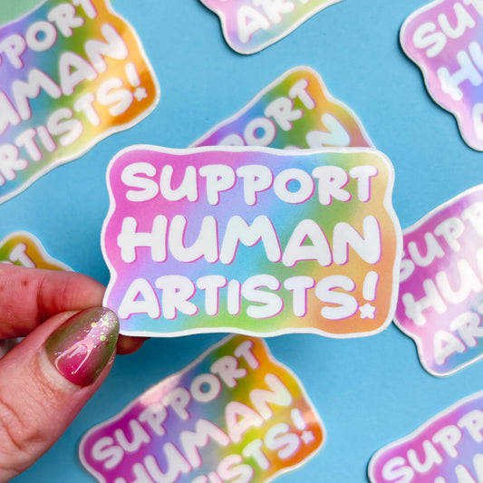 support human artists sticker