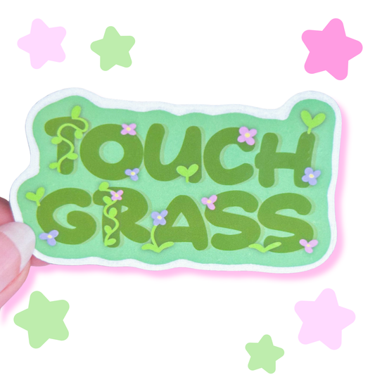 touch grass sticker
