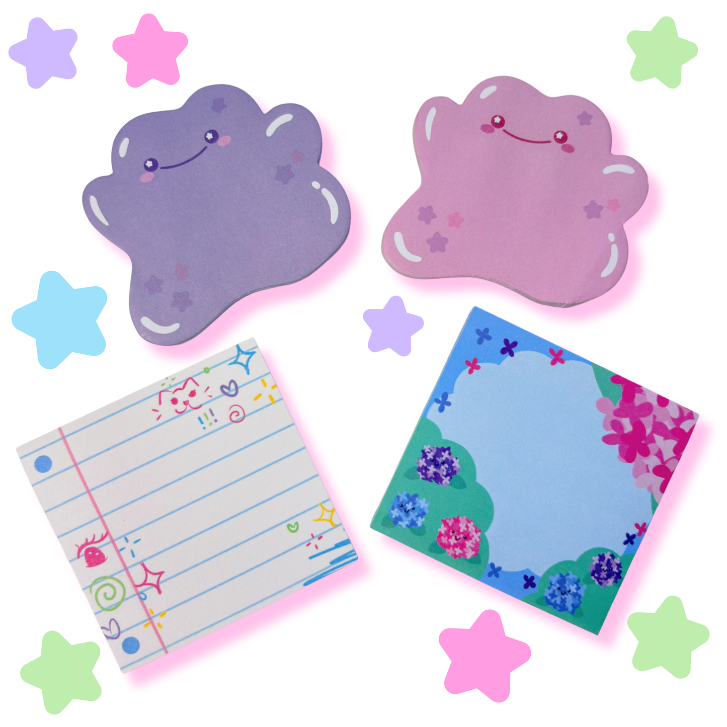 hydrangea sticky notes
