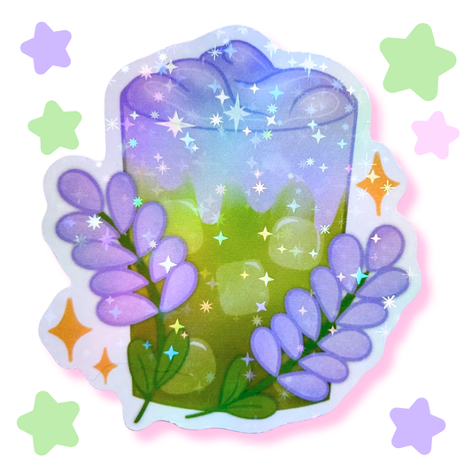 lavender matcha latte sticker