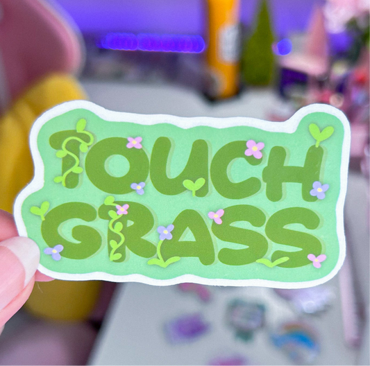 touch grass sticker