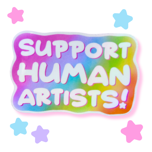 support human artists sticker