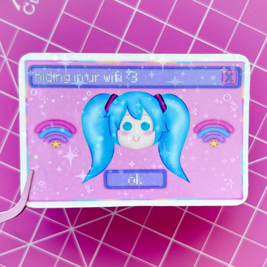 miku “hiding in your wifi” sticker