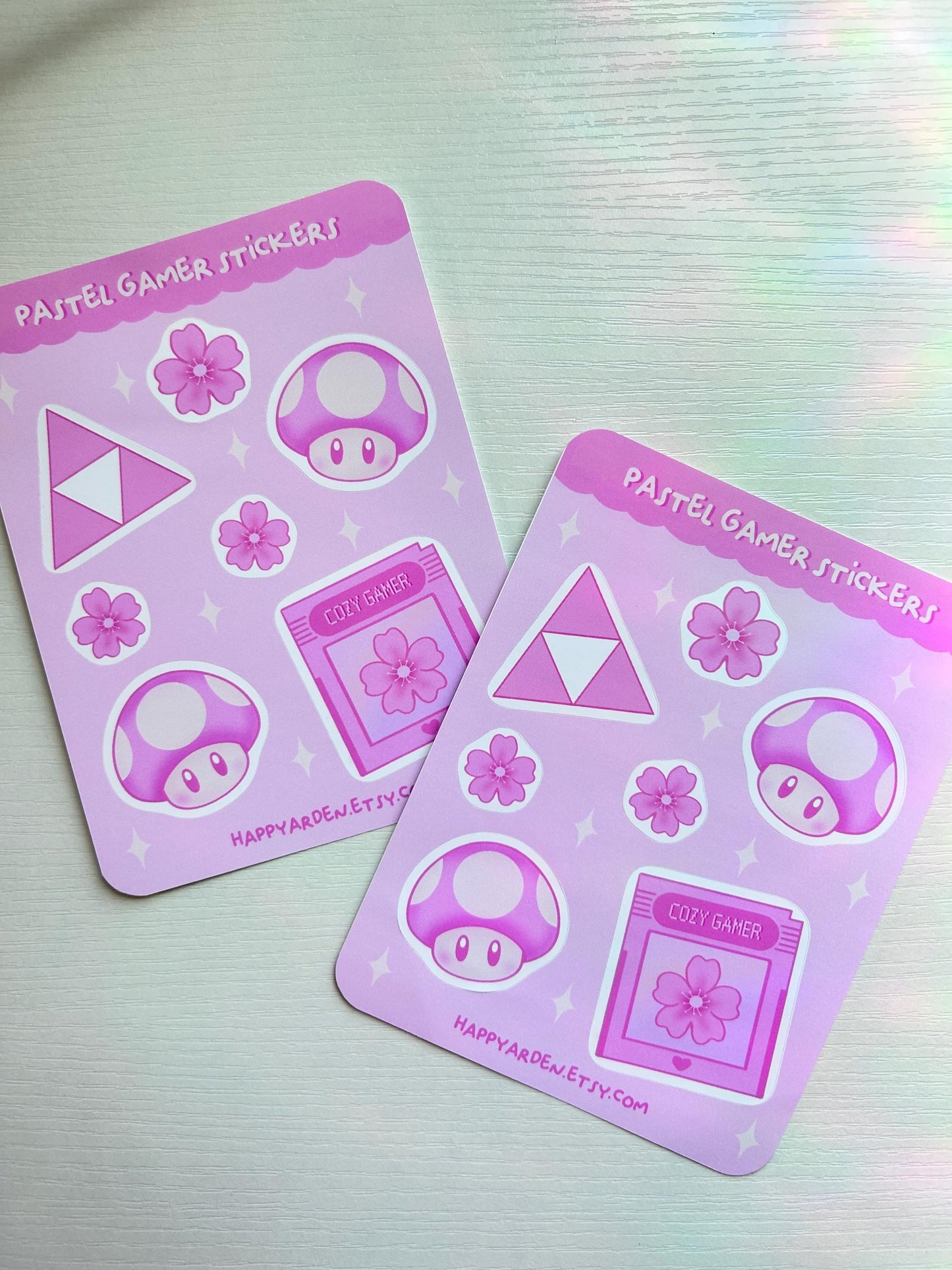 pastel gamer sticker sheet