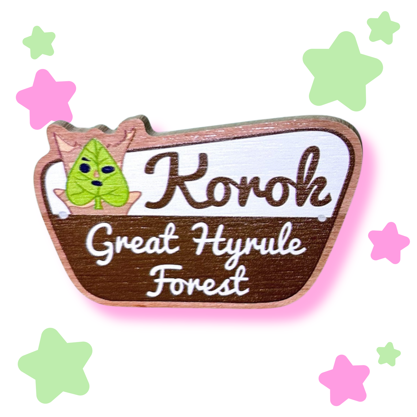 korok sign wooden pin