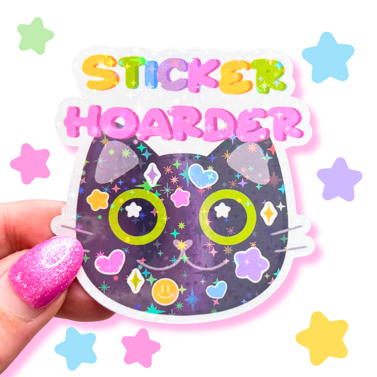 sticker hoarder cat sticker