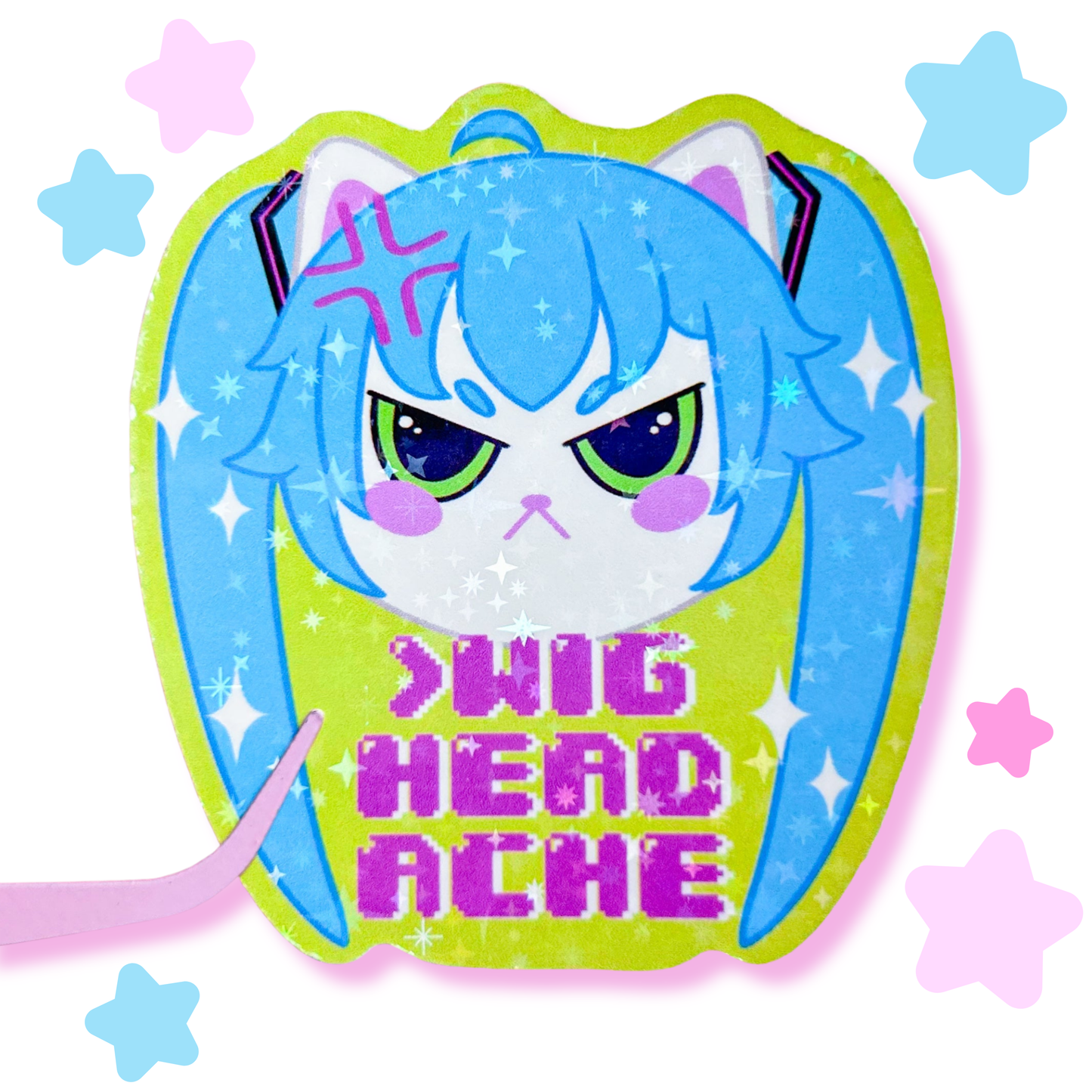 wig headache sticker