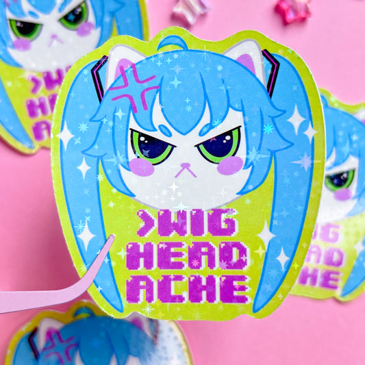 wig headache sticker