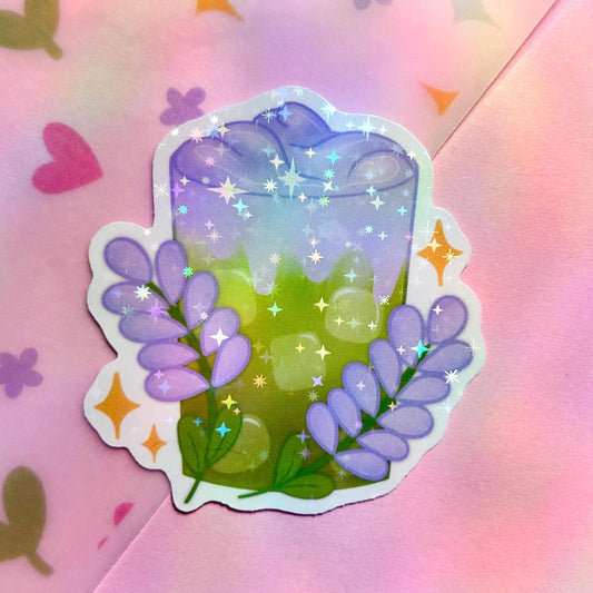 lavender matcha latte sticker