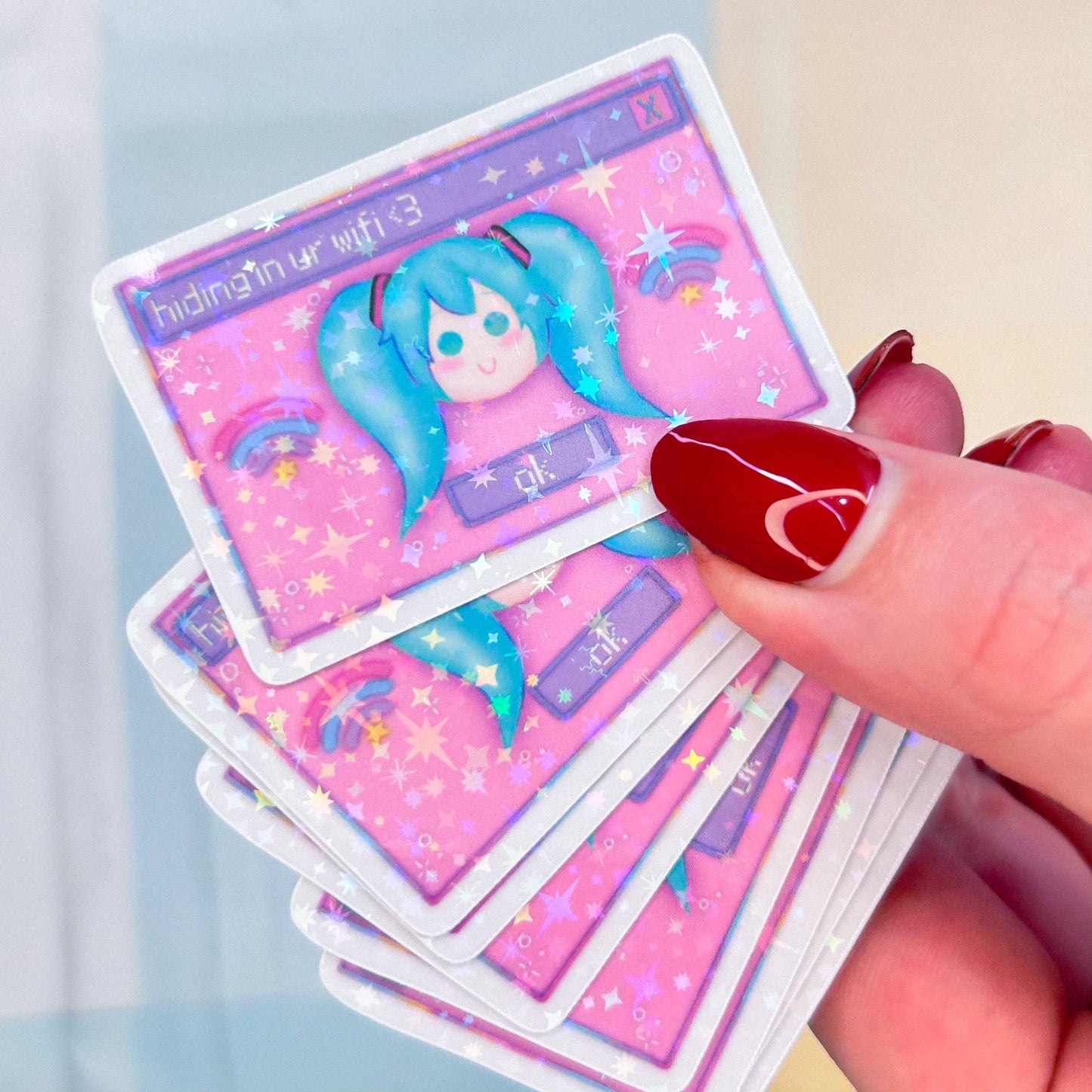 miku “hiding in your wifi” sticker