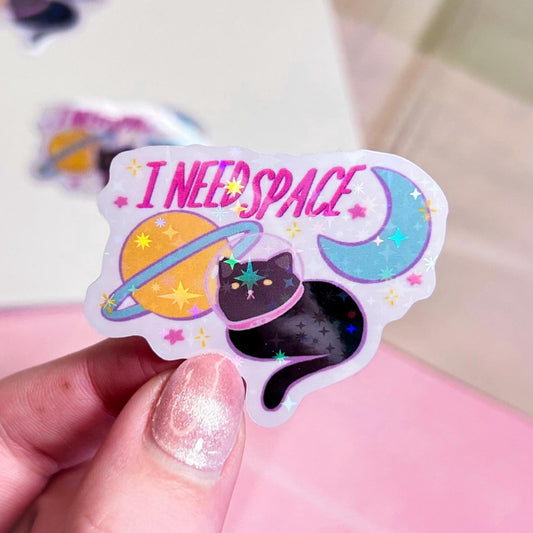 “i need space” sticker