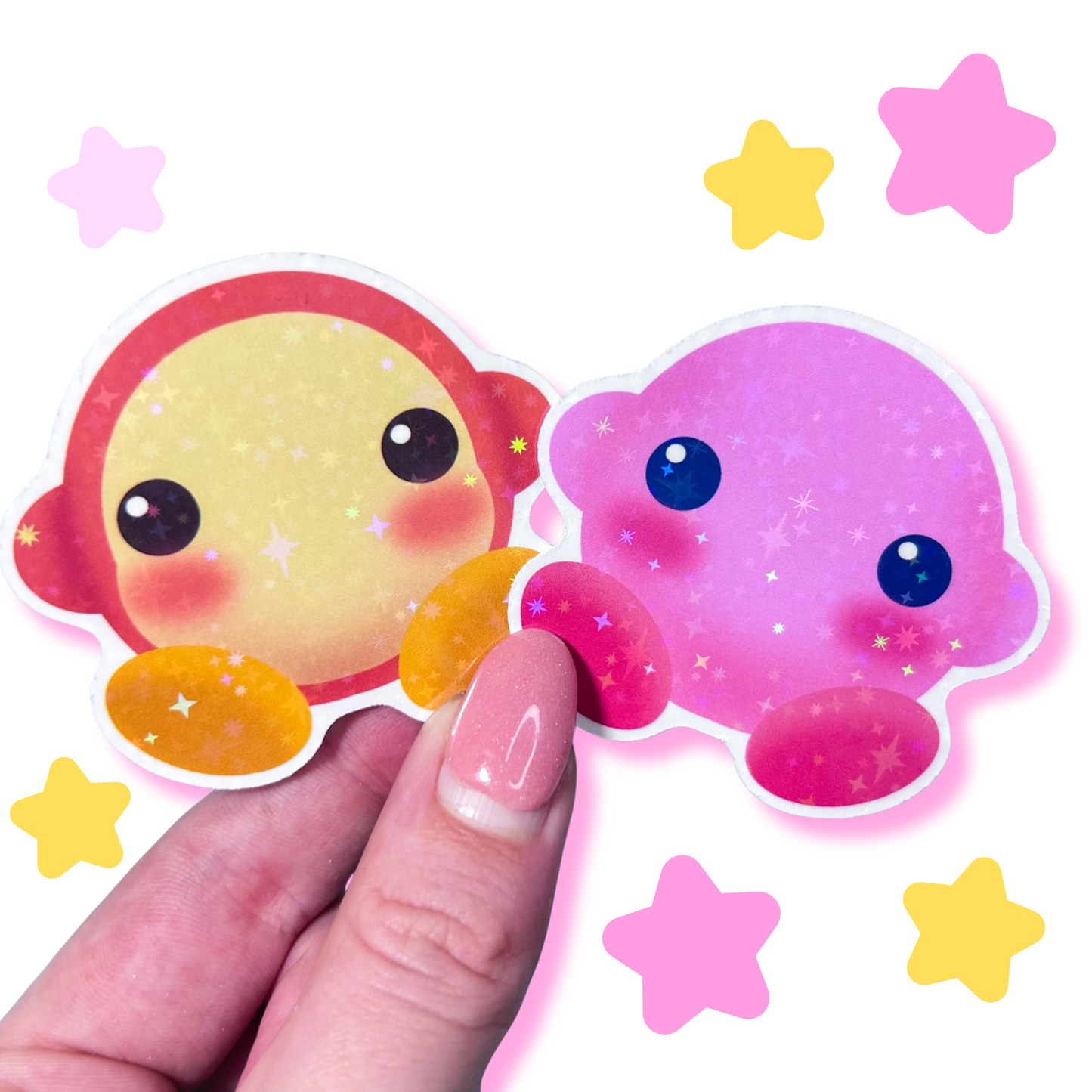 kirby + waddle dee stickers