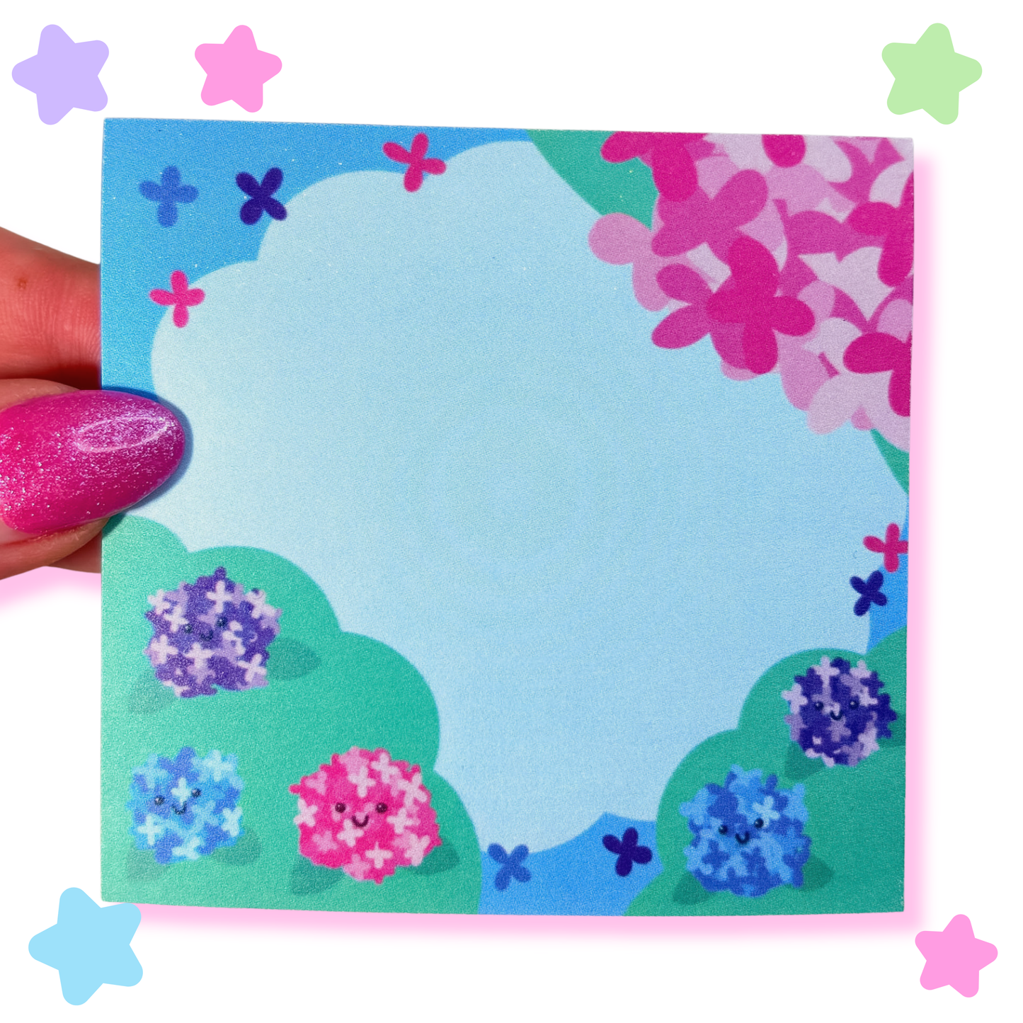 hydrangea sticky notes