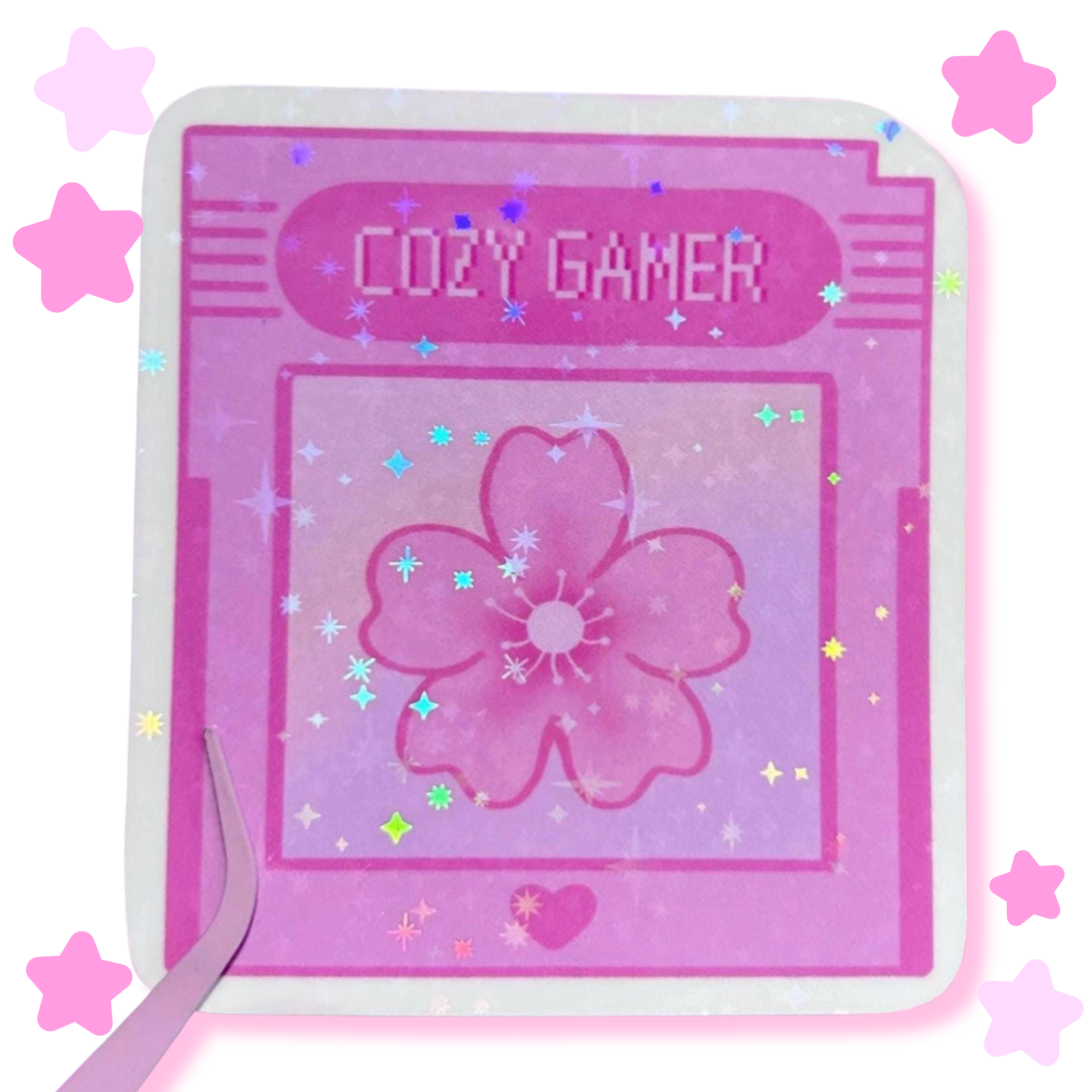 cozy gamer sakura sticker – happy arden
