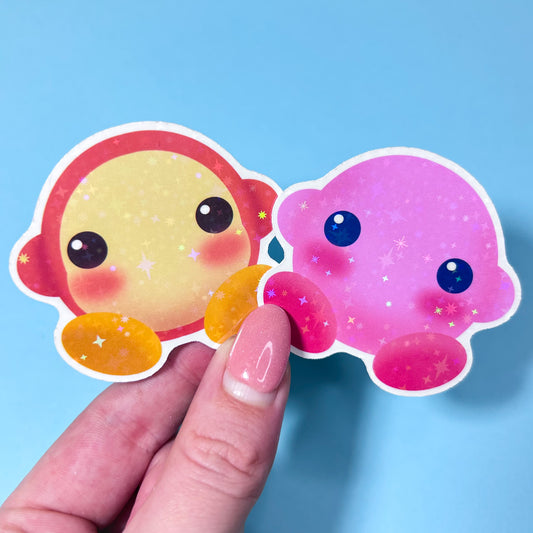 kirby + waddle dee stickers