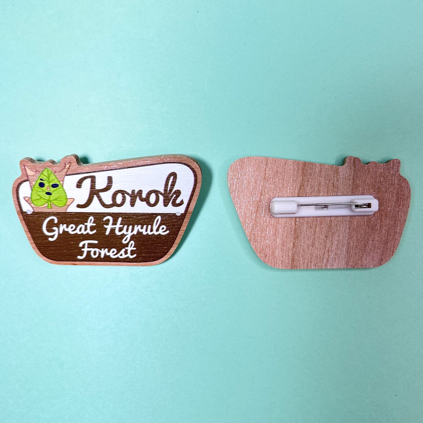 korok sign wooden pin