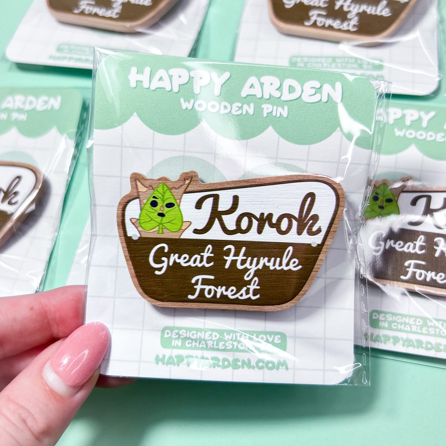 korok sign wooden pin