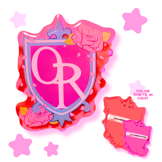 ouran pink acrylic pin