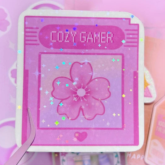 cozy gamer sakura sticker