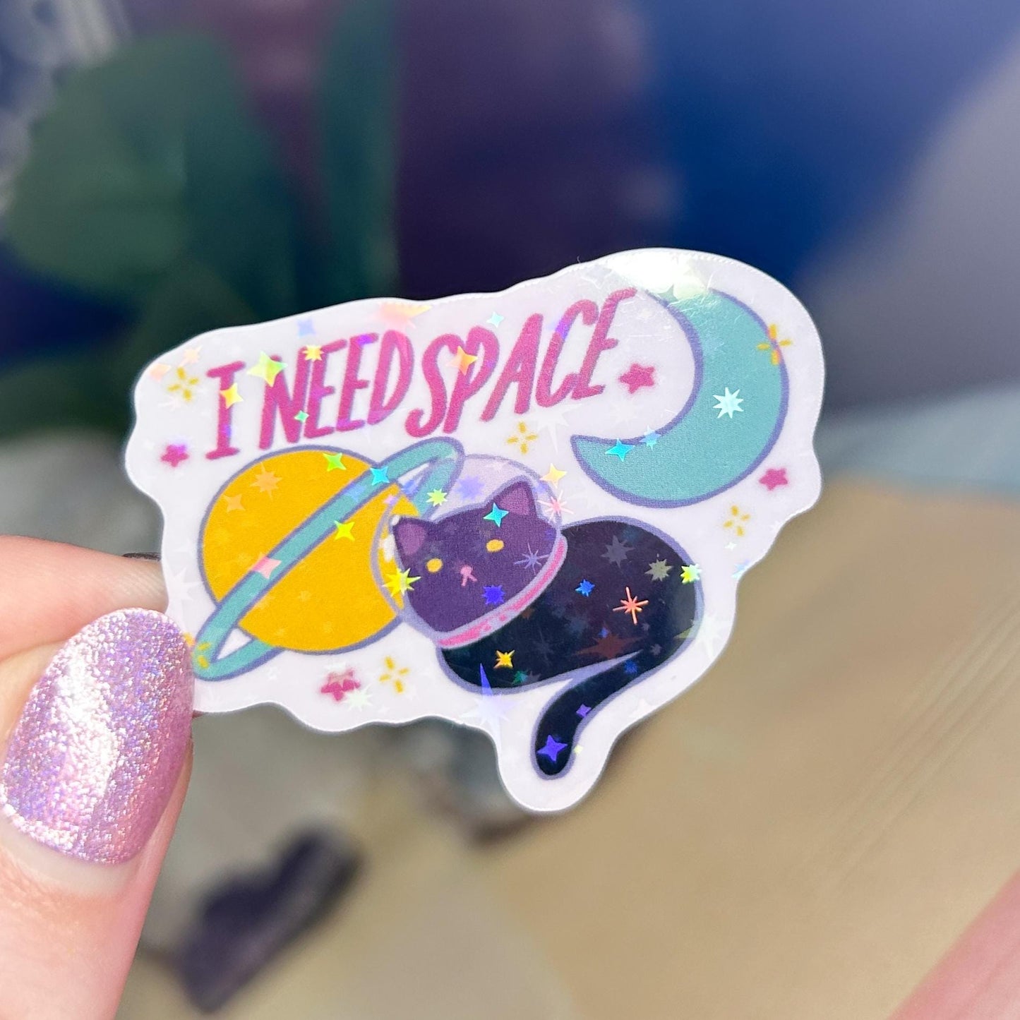 “i need space” sticker
