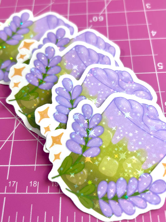 lavender matcha latte sticker