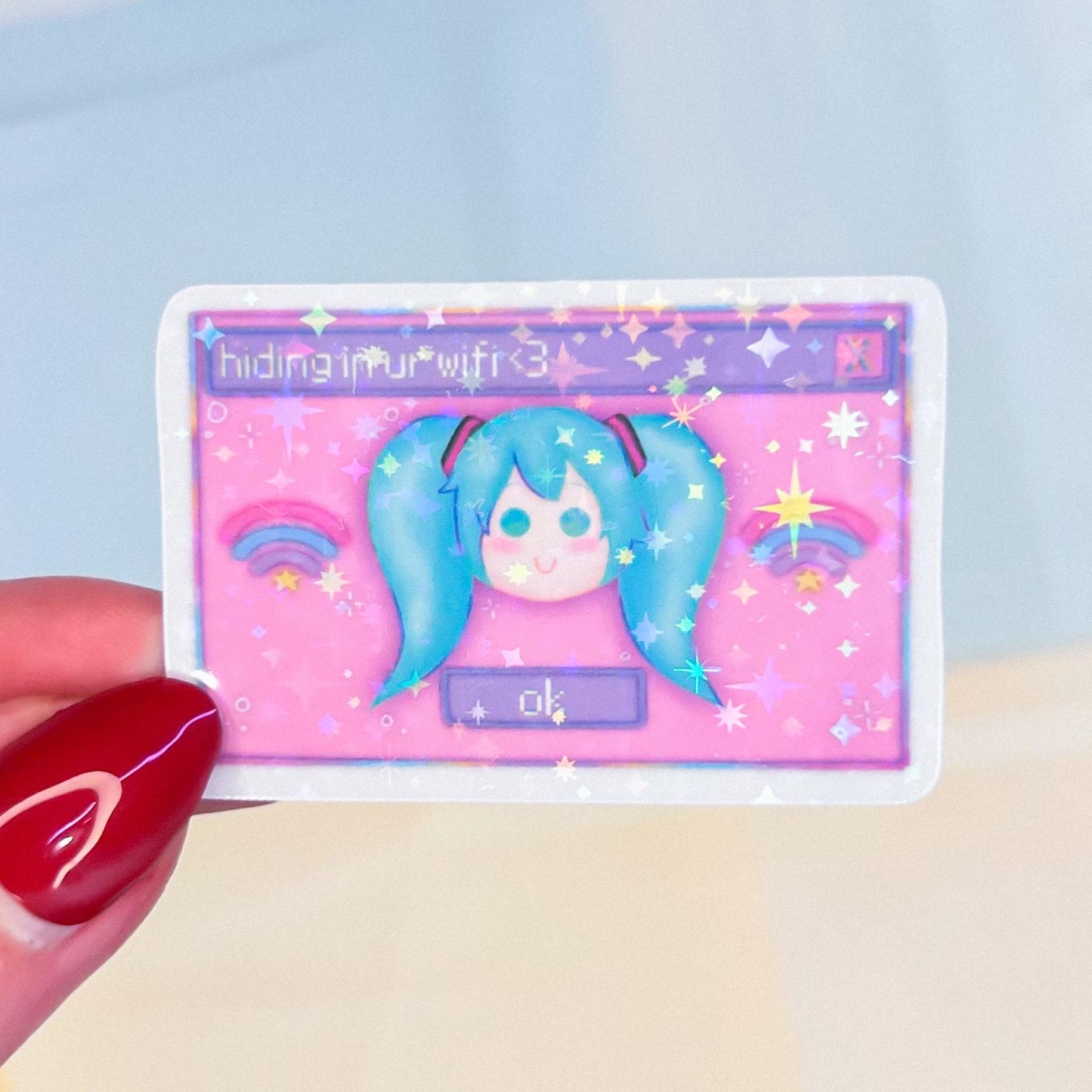 miku “hiding in your wifi” sticker