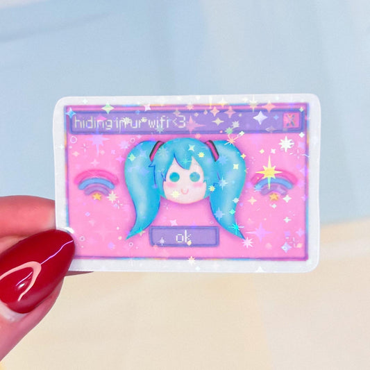 miku “hiding in your wifi” sticker
