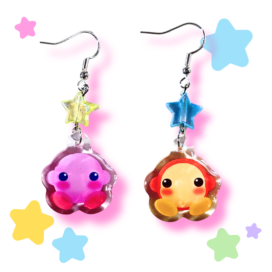 kirby + waddle dee earrings
