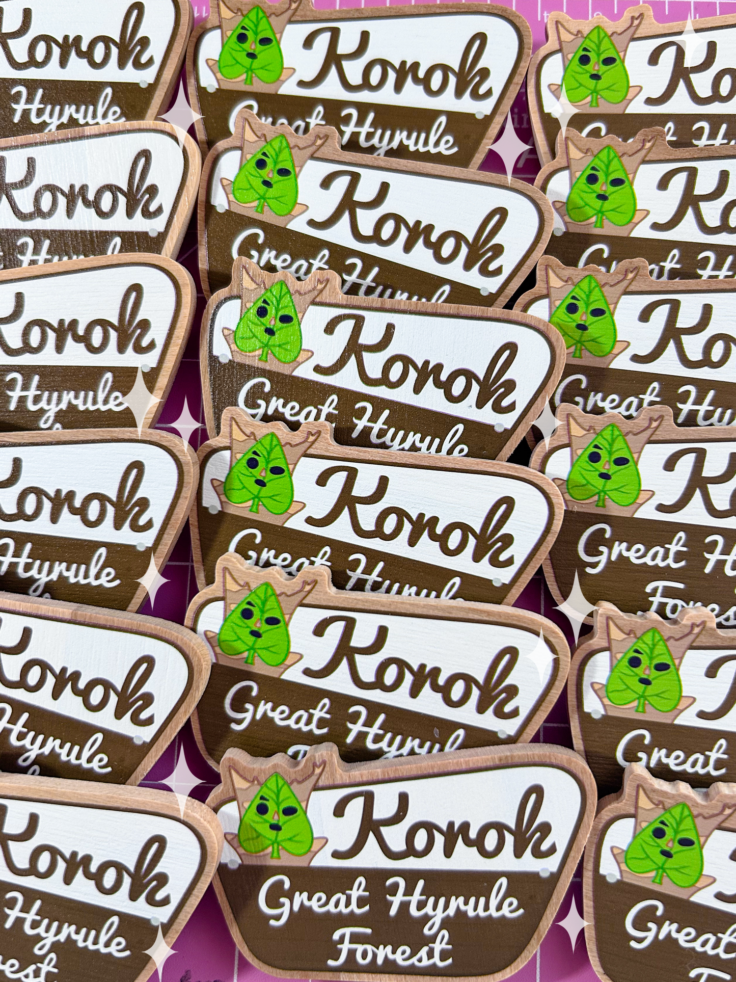 korok sign wooden pin