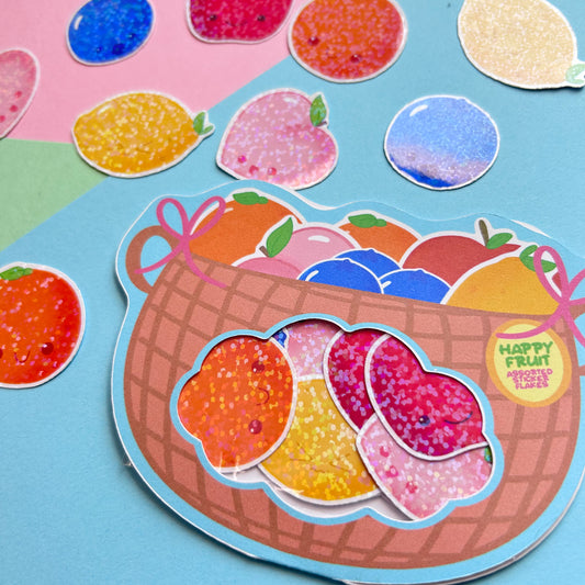 happy fruit sticker flakes