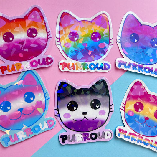 pride kitty "purroud" stickers