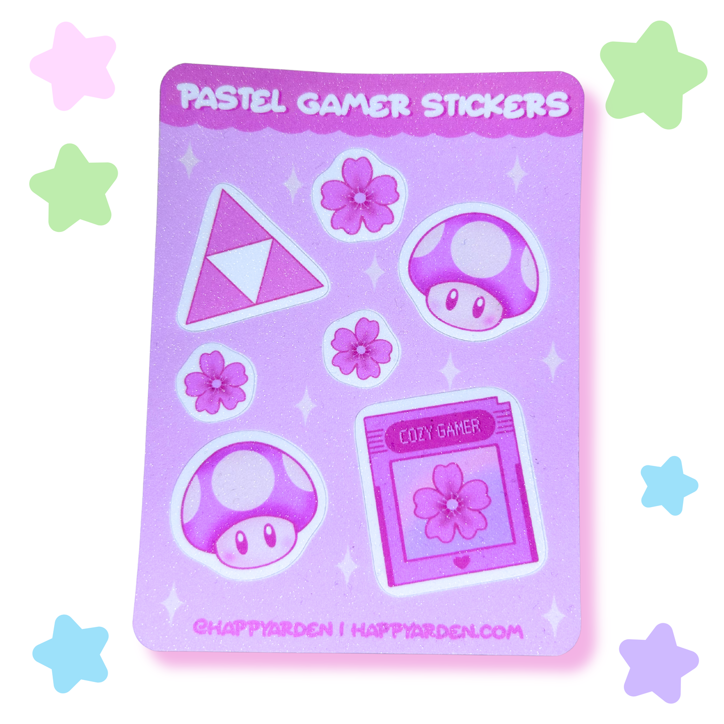 pastel gamer sticker sheet