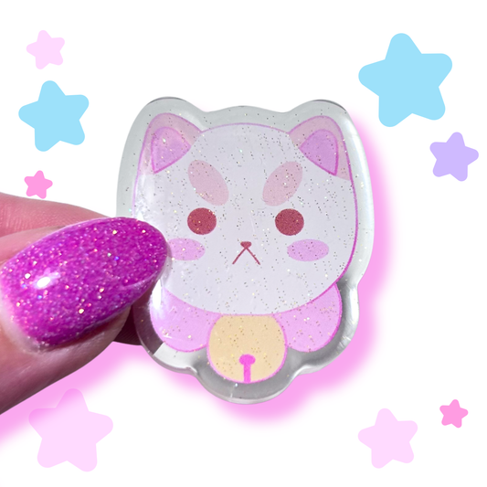 puppycat acrylic pin