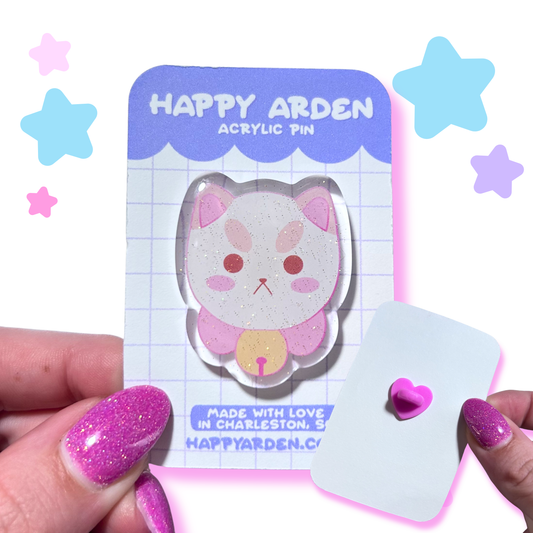 puppycat acrylic pin