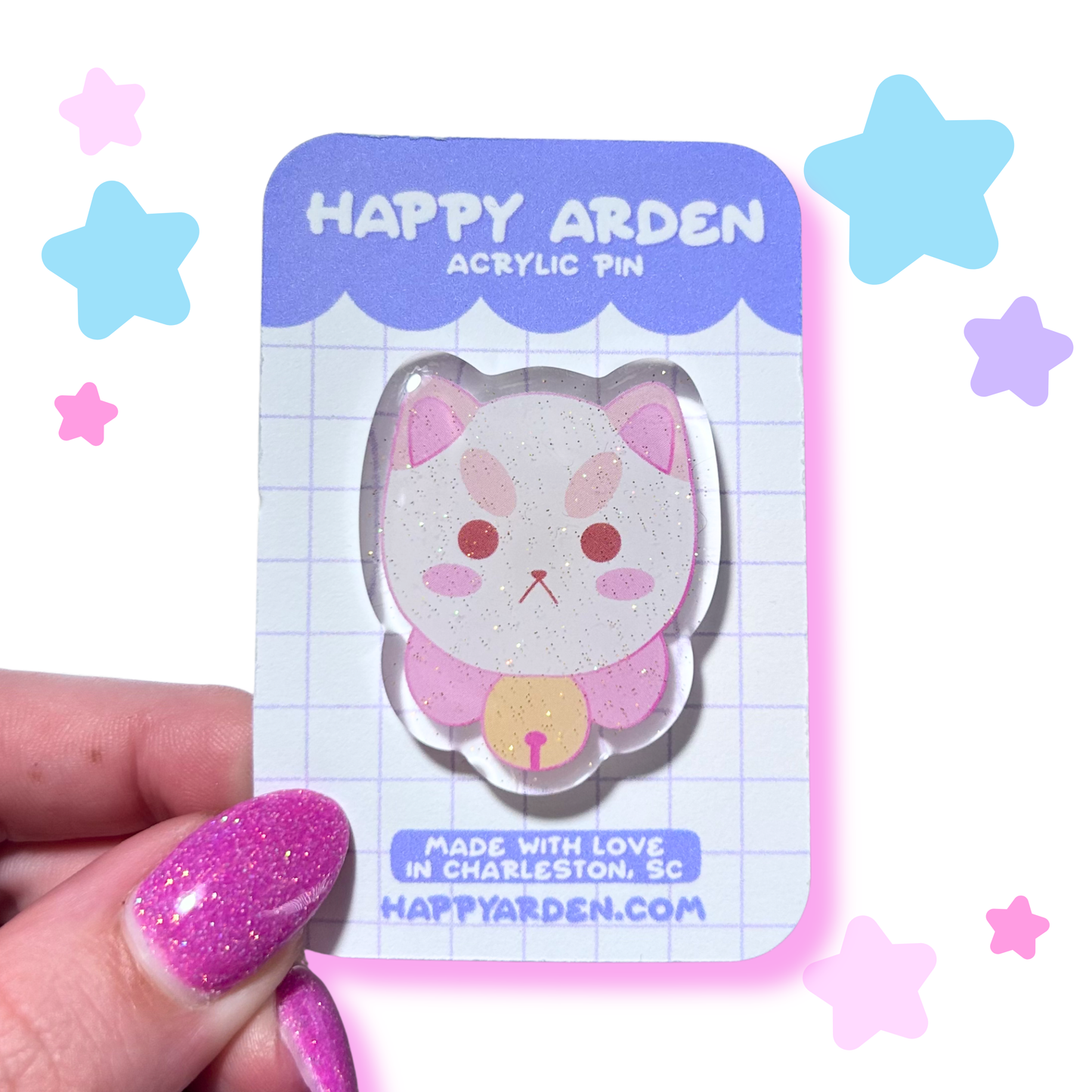 puppycat acrylic pin