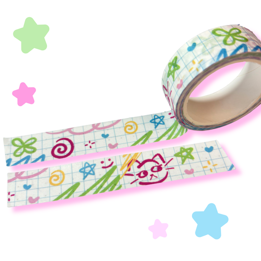 doodle grid washi tape