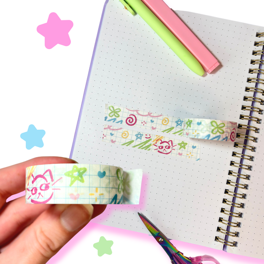 doodle grid washi tape