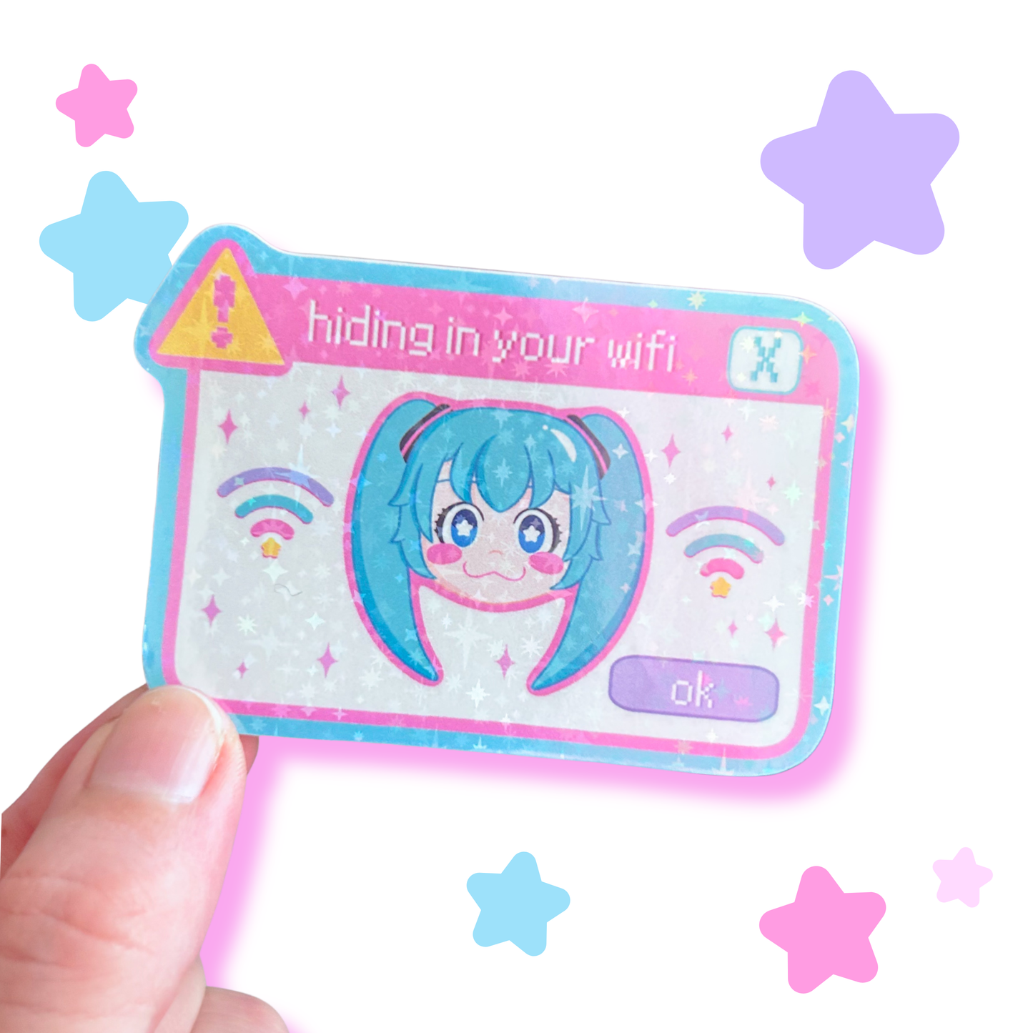 miku hiding in your wifi sticker
