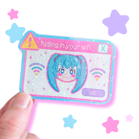 miku hiding in your wifi sticker